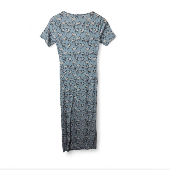 Lucky & Blessed Horse Dress Maxi Dress Small Ribbed Scoop Neck Western Country - Picture 3 of 4